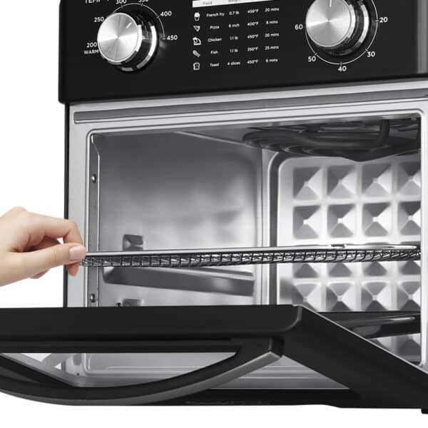 Countertop Toaster Oven Warm, Broil, Bake, Air Fry, Oil-Free, Black Stainless Steel - Image 3